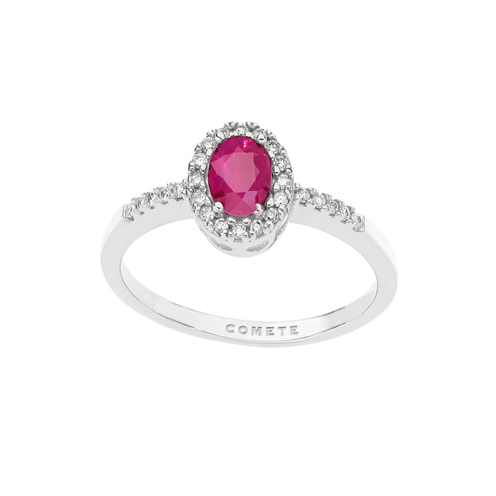 Comete Ring i guld, diamanter og oval rubin ANB2701
