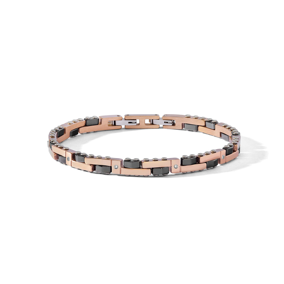 Çelik, pembe PVD, siyah seramik, pırlantalı Comete Bileklik UBR1283