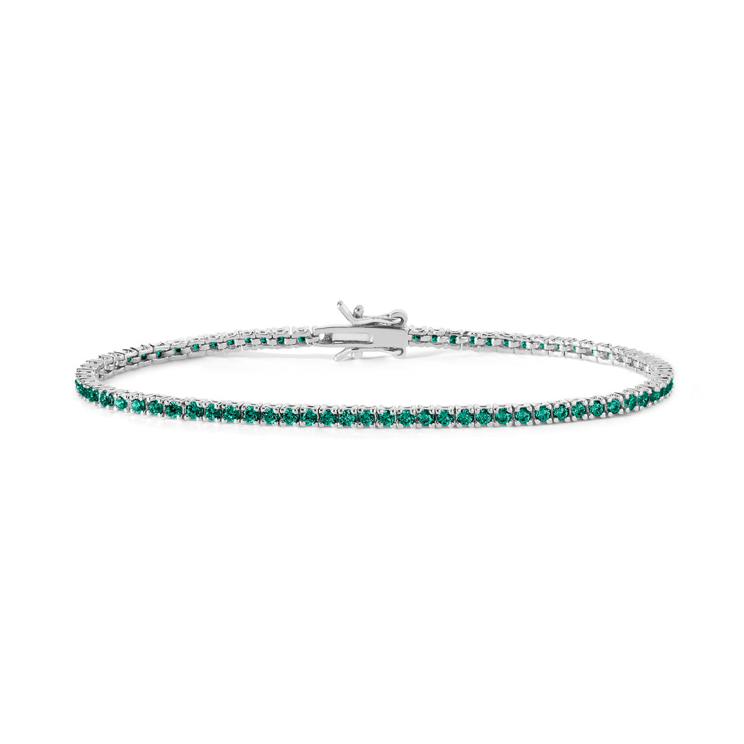 Comete Tennis in Argento e cristalli color smeraldo BRA173M16