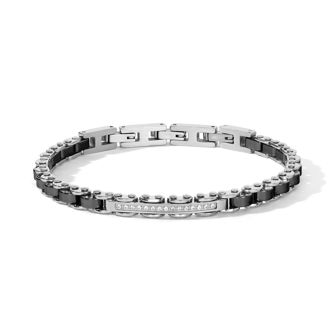 Comete Armbånd i stål, hvide zirkoner og keramik UBR1309