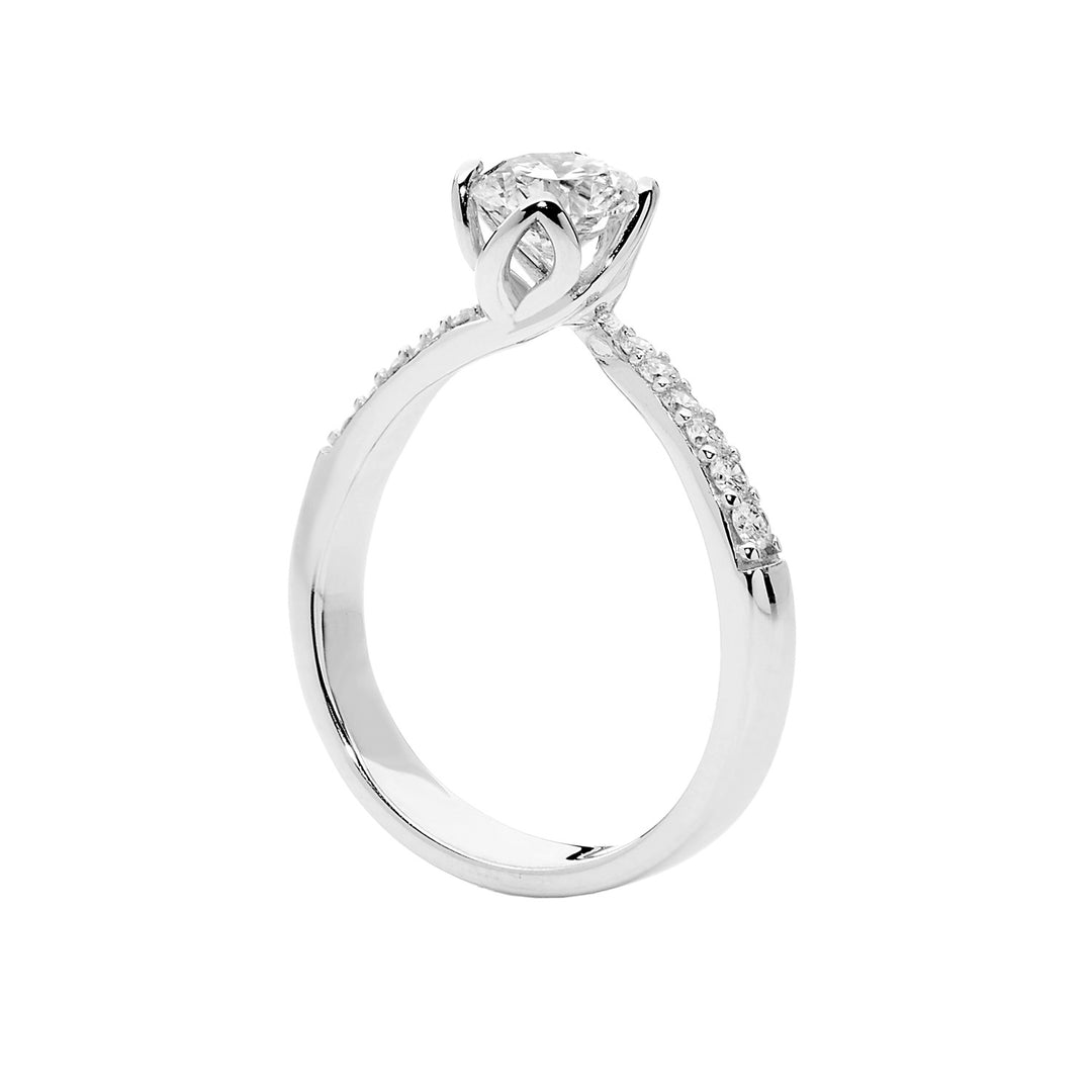Komety Solitaire Okvětní lístky ve zlatě a diamantech ANB2387