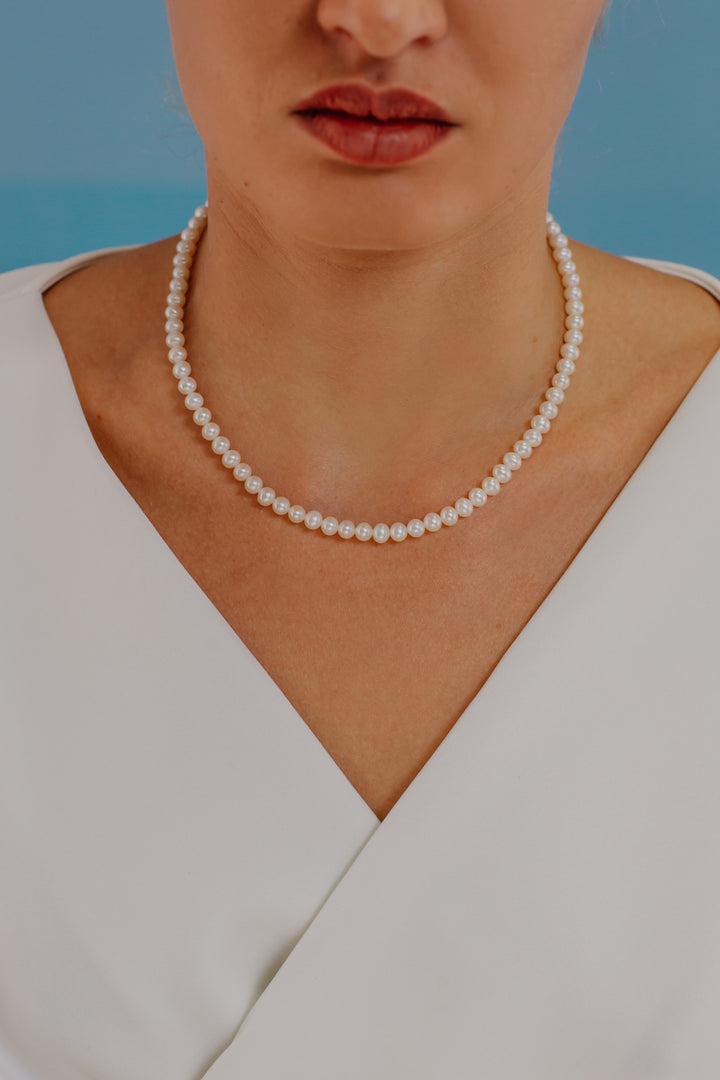 Comete Collana Filo Perle in Oro Acquadolce FWQ103S