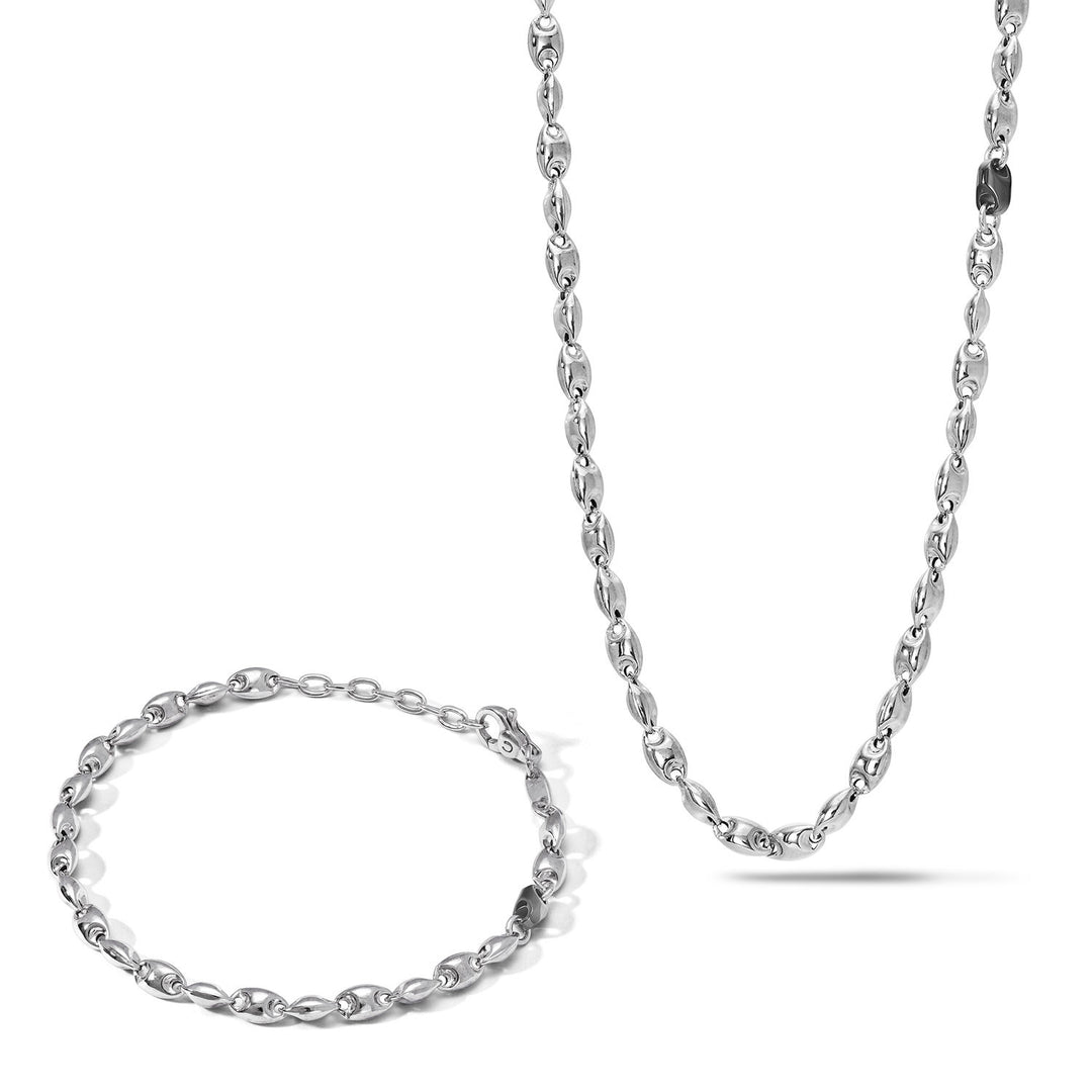 Comete Collana e Bracciale in Argento con elementi in ceramica nera KIT7211117