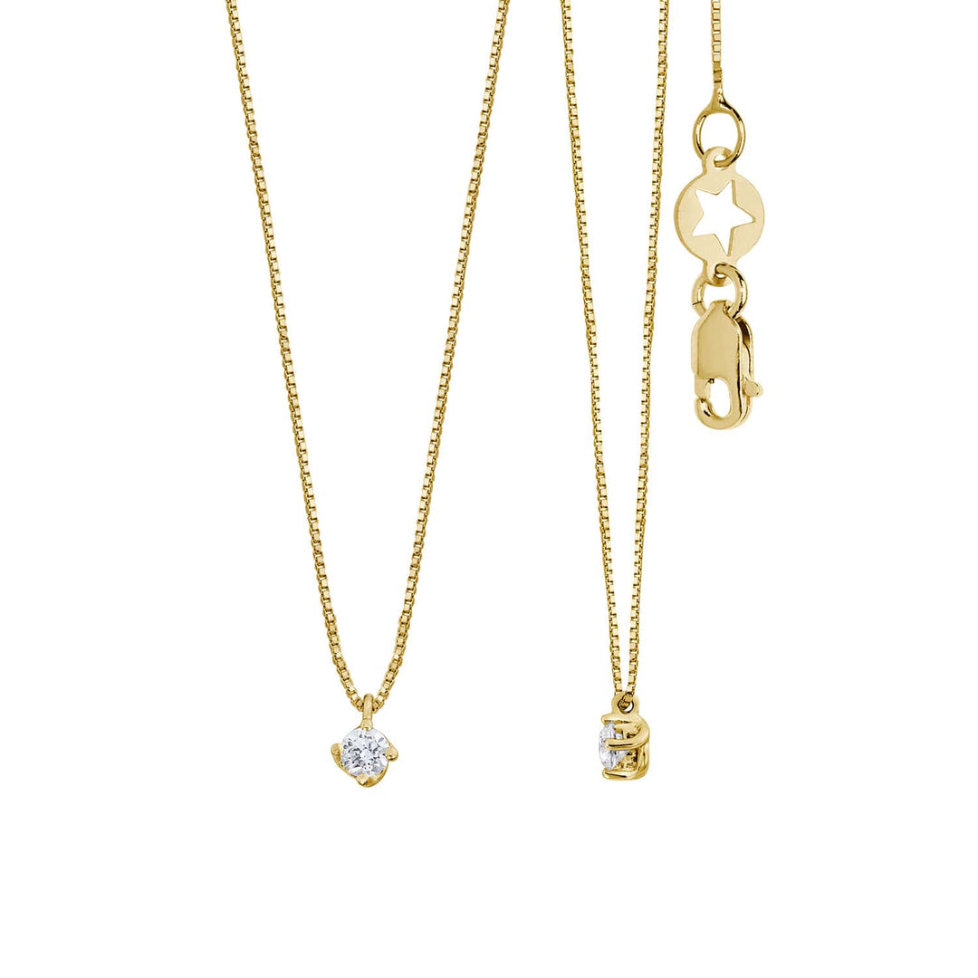 Colar Comete em ouro amarelo 750‰ com diamante branco GLB1692G