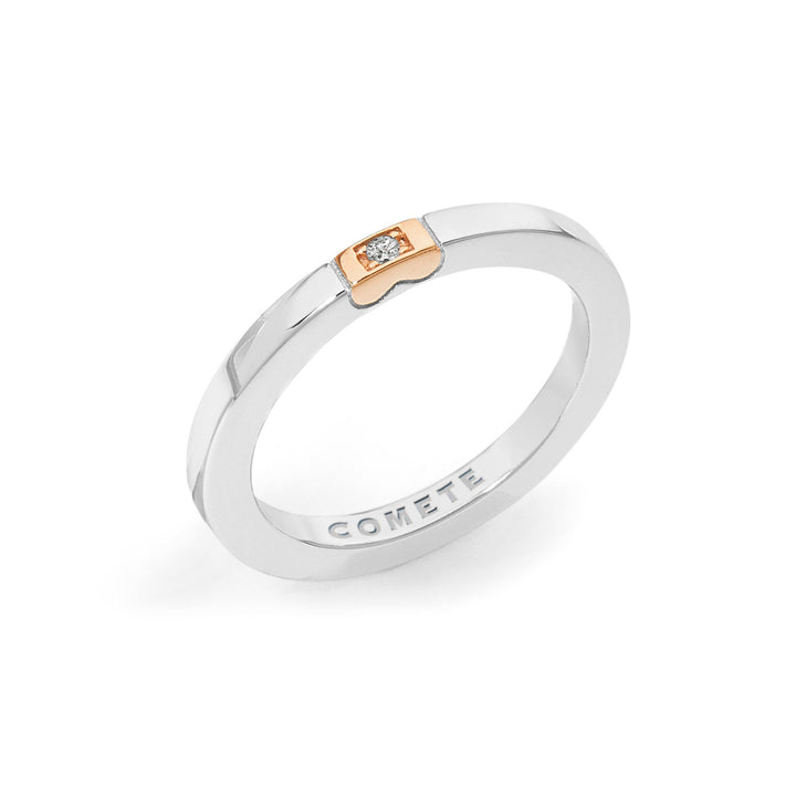Comete Damen-Silberring Rosa Herz ANG106M16