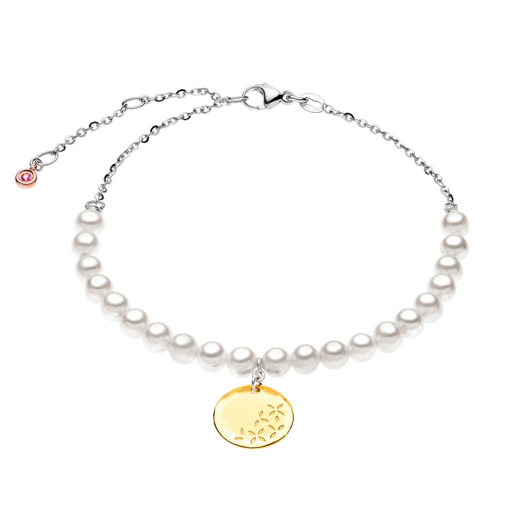 Comete Bracciale Perle in Oro bianco e giallo con Zaffiro rosa BRQ143