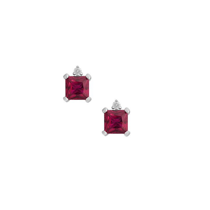 Pendientes Comete en oro blanco con diamantes y rubíes ORB1124