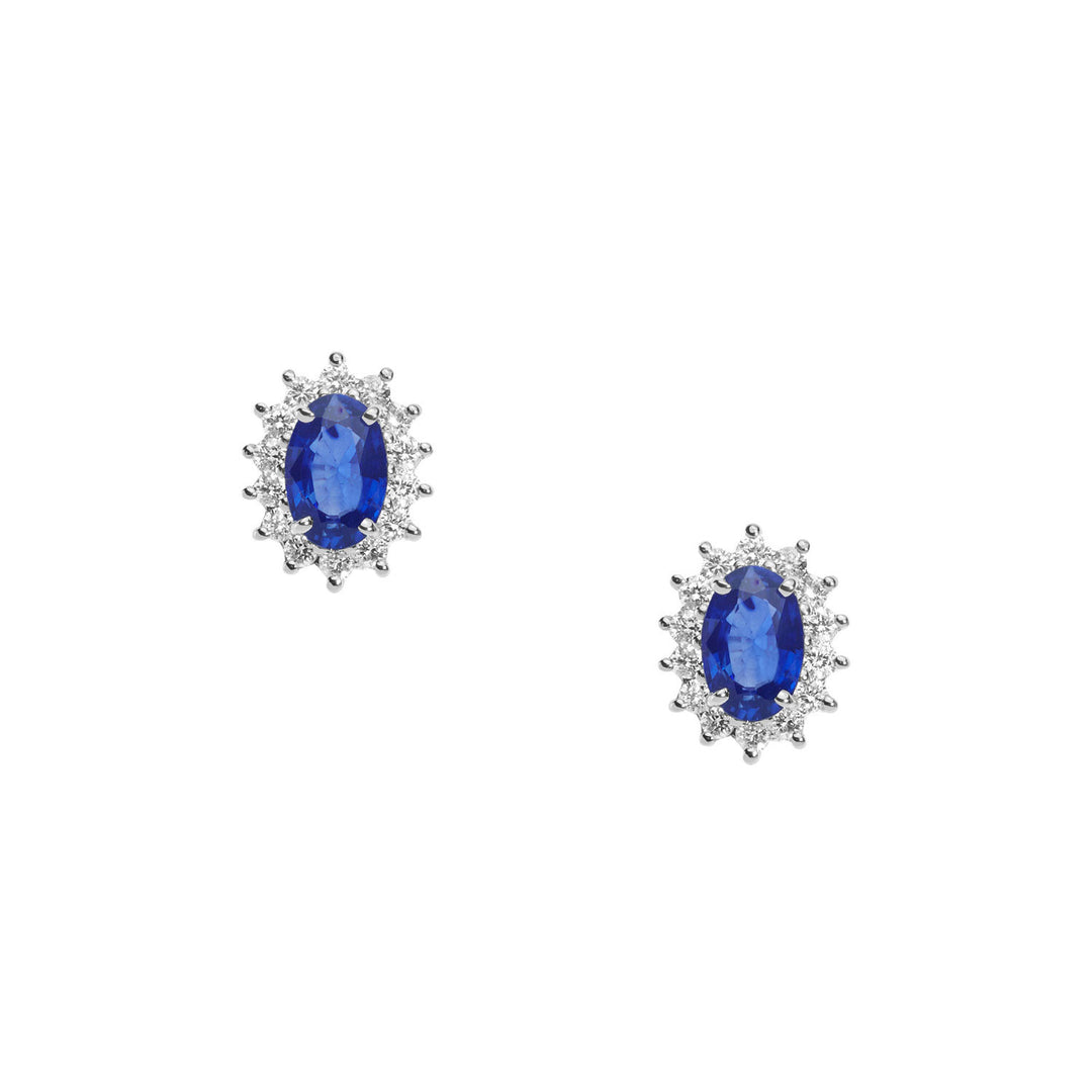 Comete Orecchini in Oro Diamanti e Zaffiri blu ovali ORB1022