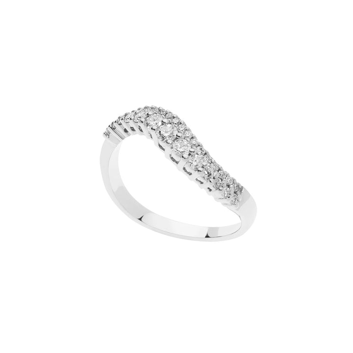 Comete Anello Onda in Oro bianco e Diamanti ANB2493