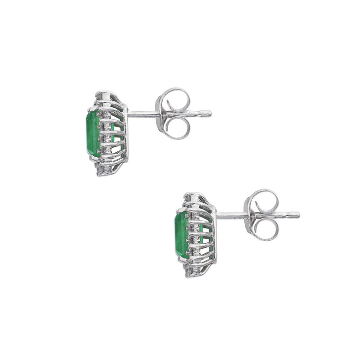 Pendientes Comete en oro 750‰, diamantes blancos y esmeralda octogonal ORB1109