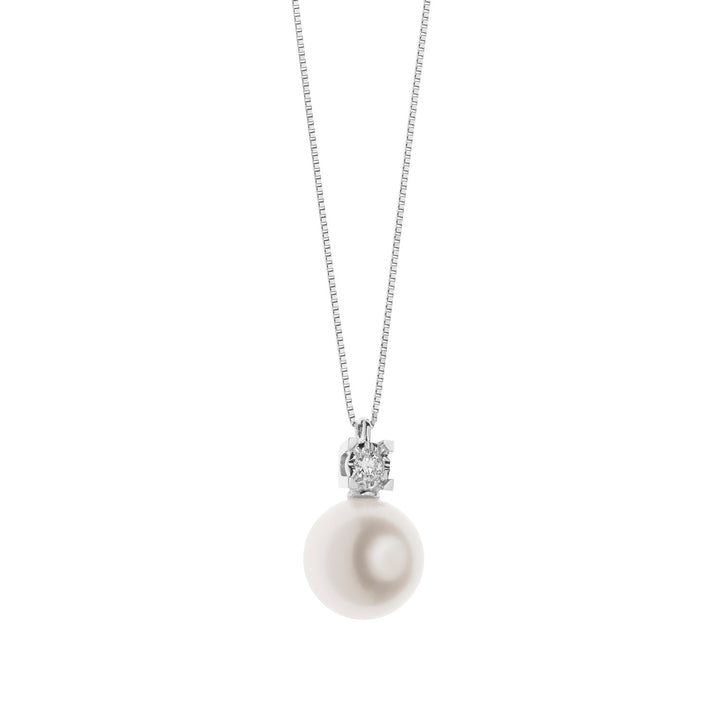 Comete Girocollo Punto luce Perla in Oro e Diamante GLP596