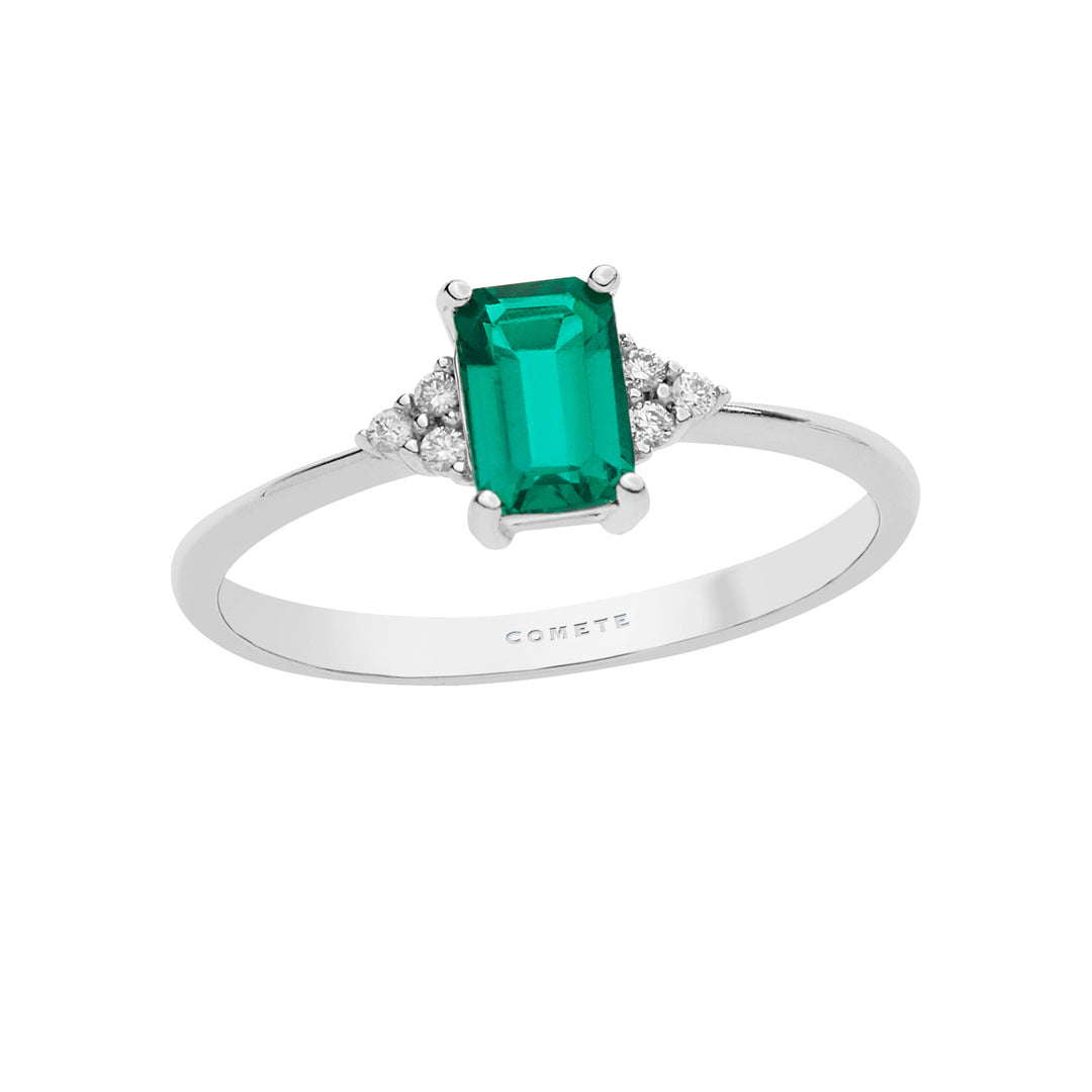 Comete Anello in Oro Diamanti e Smeraldo Ottagonale ANB2355