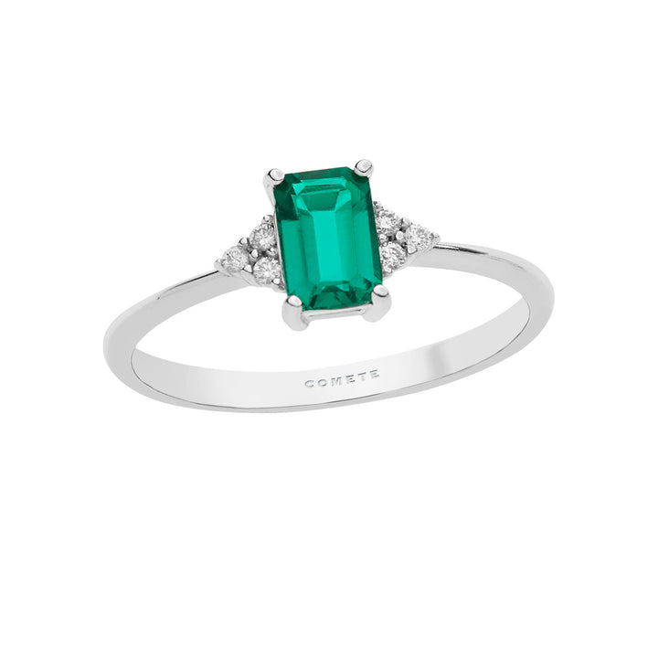 Comete Anello in Oro Diamanti e Smeraldo Ottagonale ANB2355