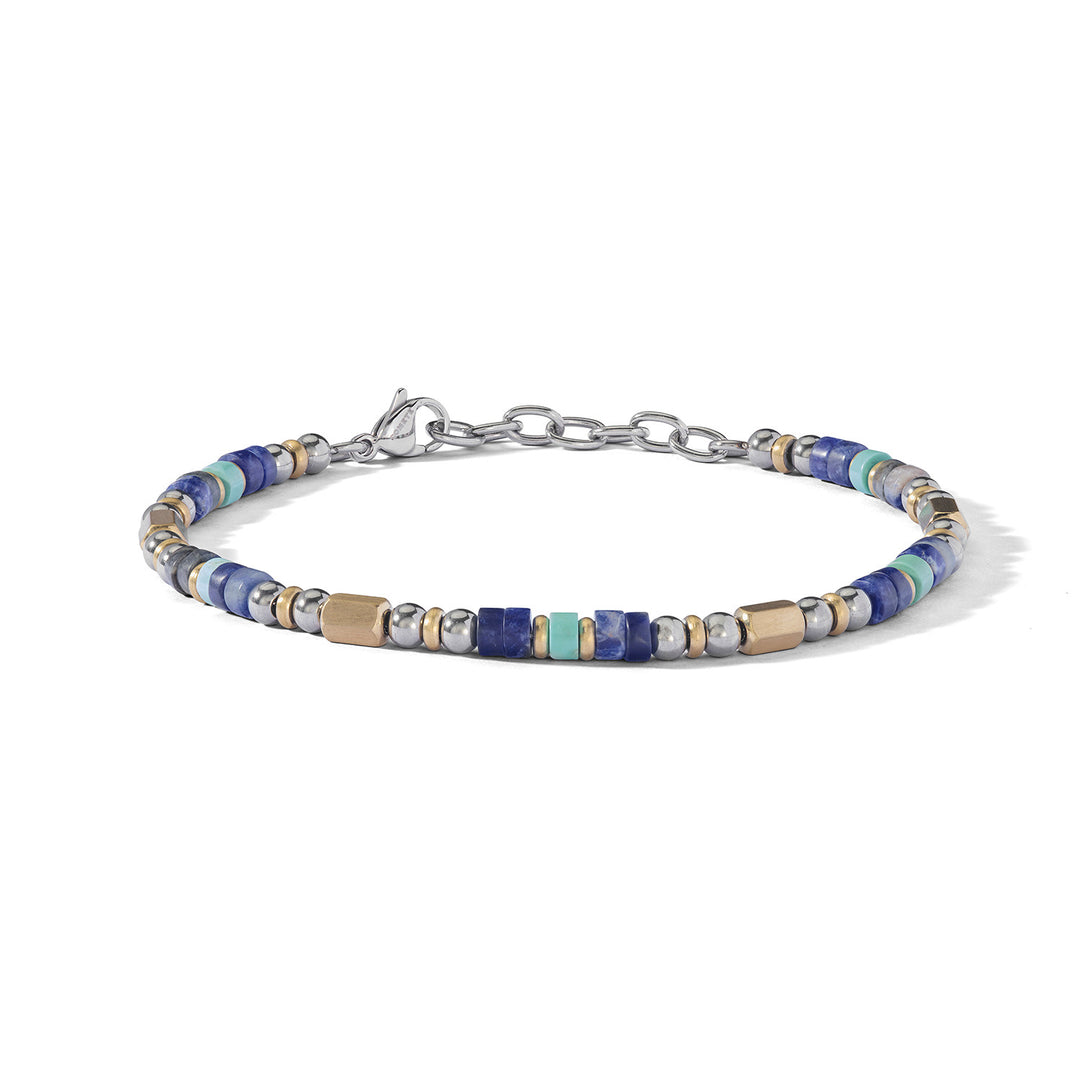 Comete-Armband aus Stahl, gelbem PVD, Türkis und Sodalith UBR1272