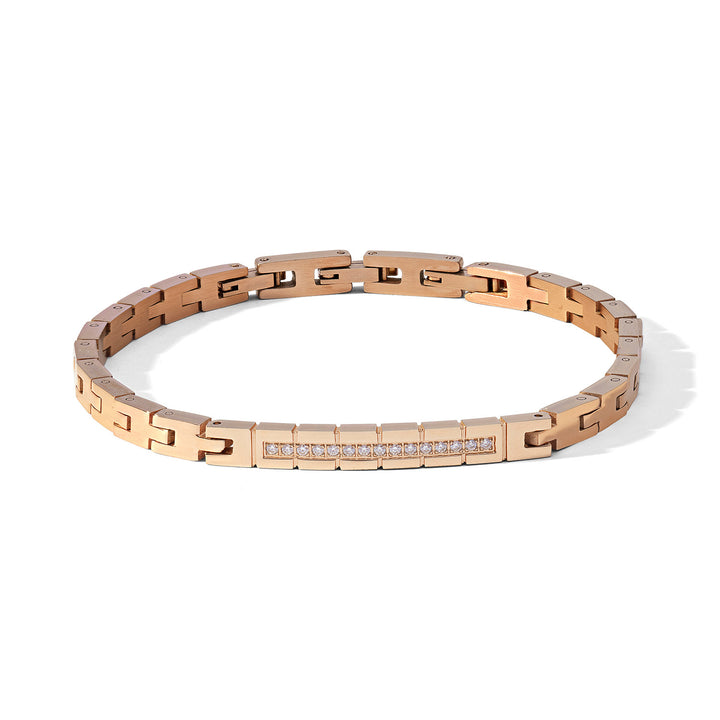 Pulsera Comete Acero, PVD rosa y circonitas blancas UBR1190