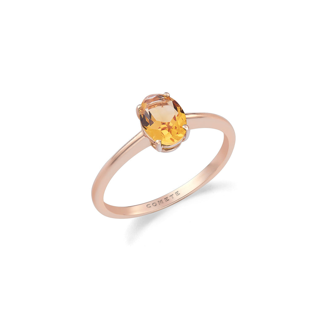 Comete Ring i 750‰ rosa gull og oval Citrine ANB2699