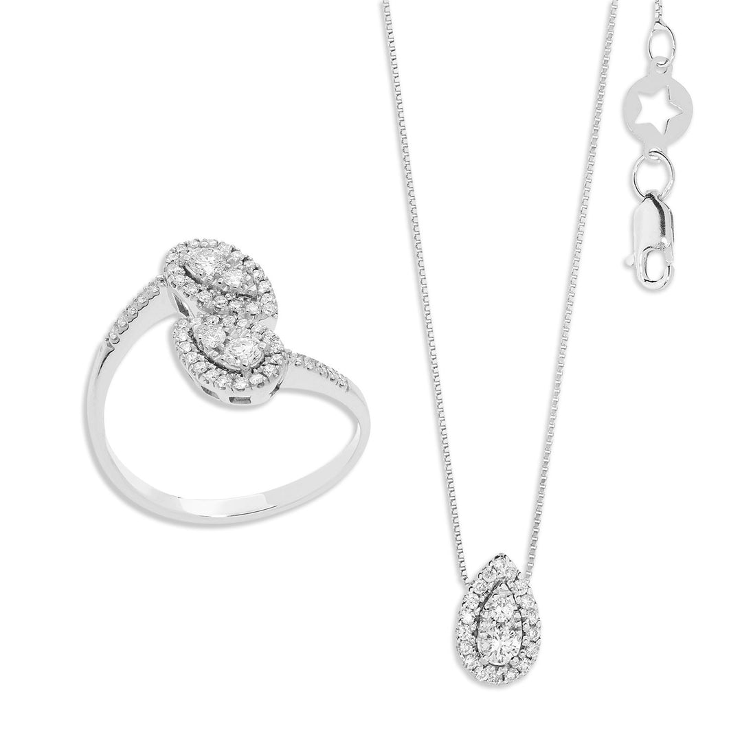 Comete Anello Contrariè  e Collana in Oro e Diamanti KIT16052632
