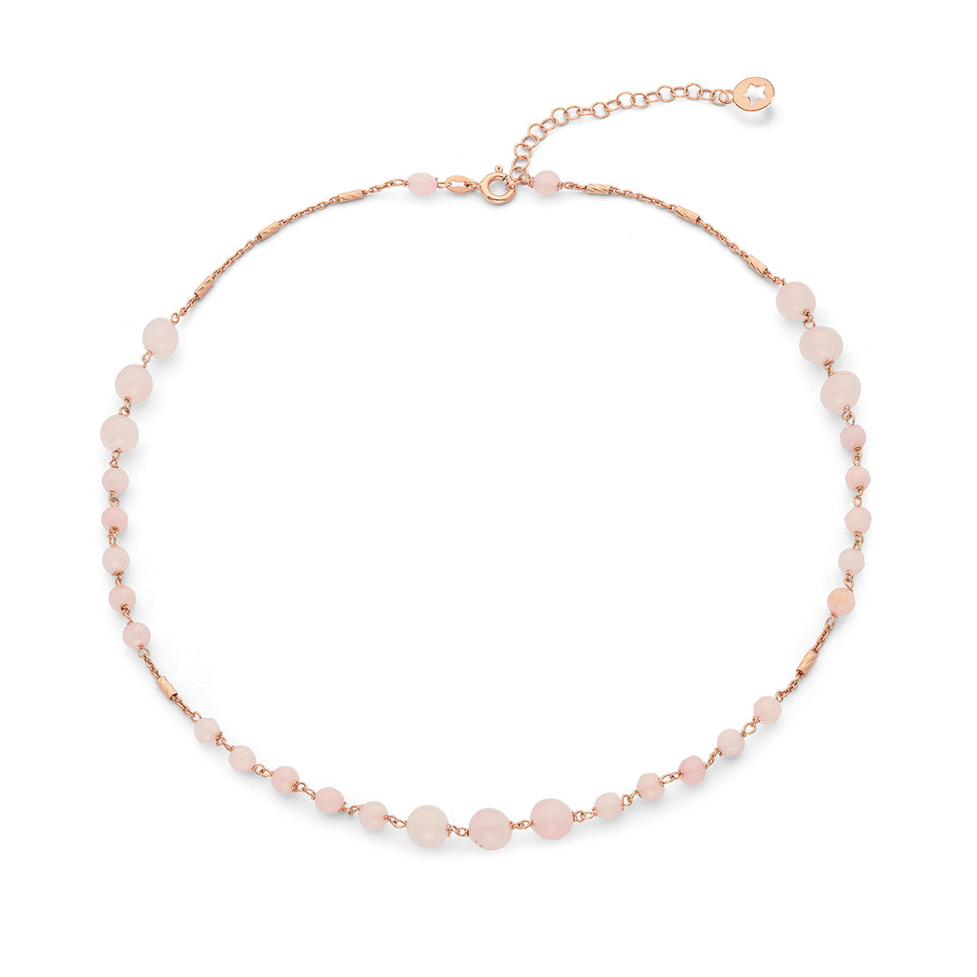 Náhrdelník Comete 925‰ Stříbrný s Rose Quartzem a barevným Jade GLA279