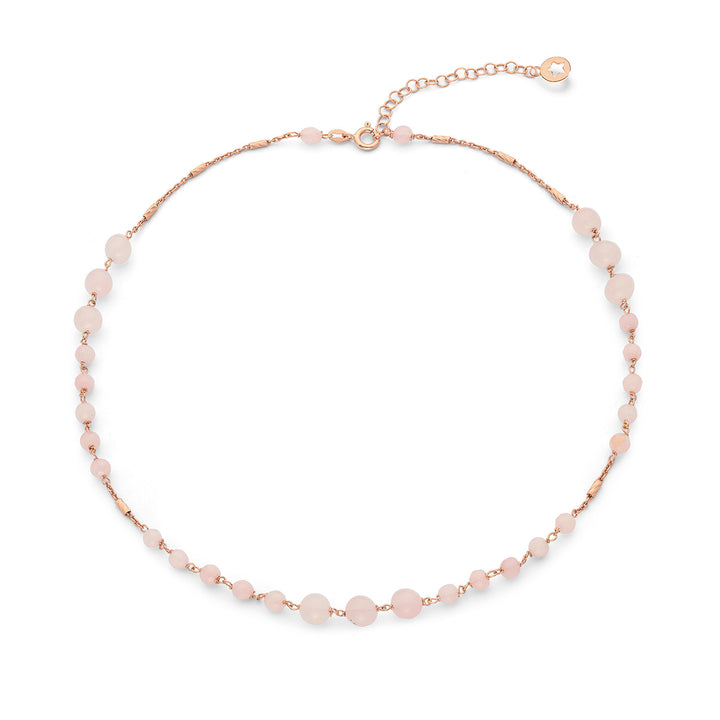 Náhrdelník Comete 925‰ Stříbrný s Rose Quartzem a barevným Jade GLA279