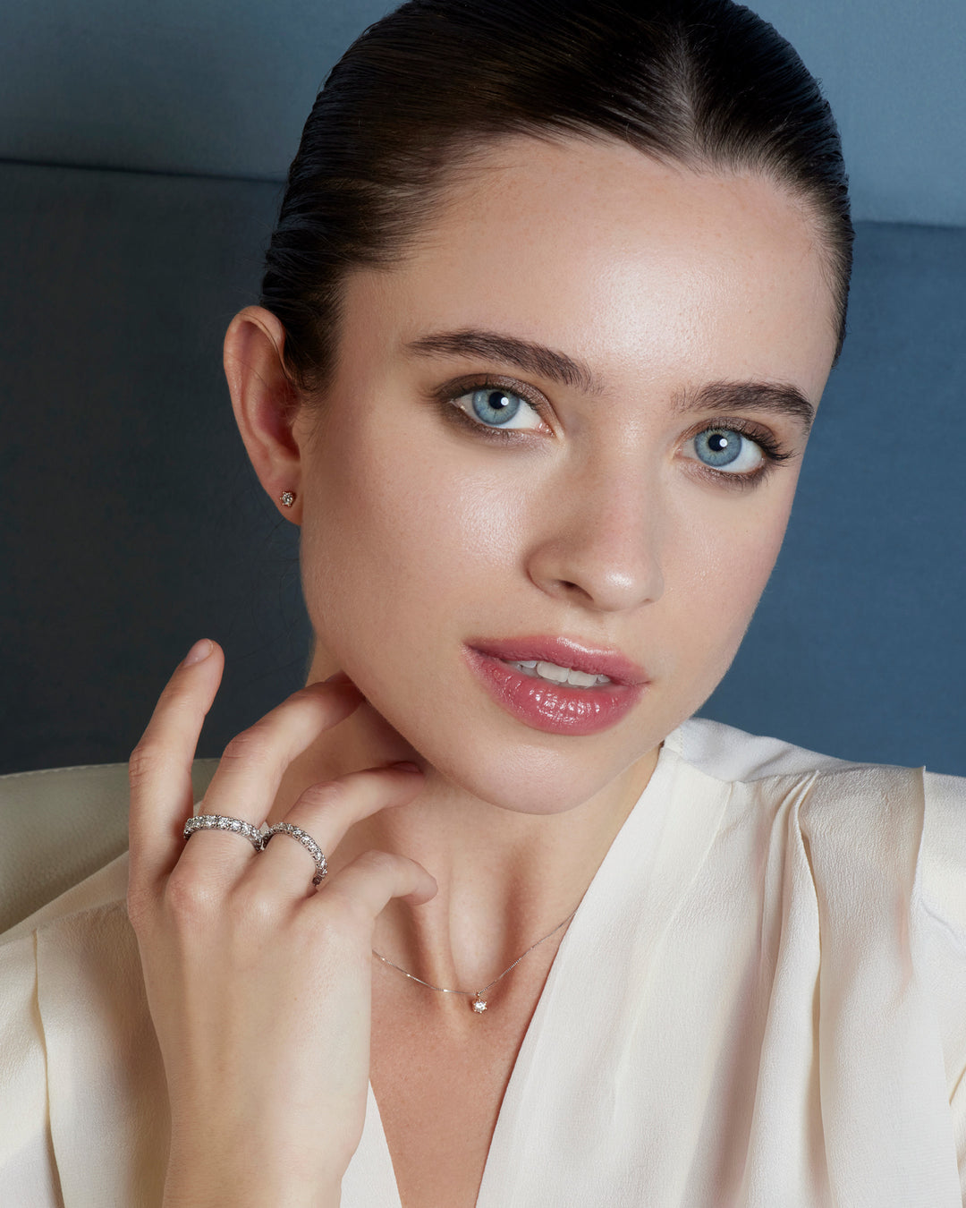 Comete-ring in 750‰ witgoud en witte diamanten ANB2685M13