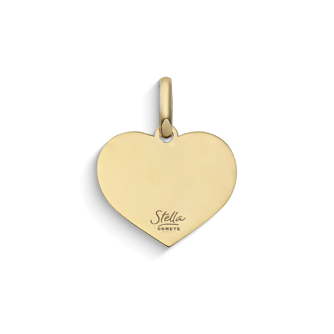 Comete Customizable hjertevedhæng i 375‰ gult guld KCOB002