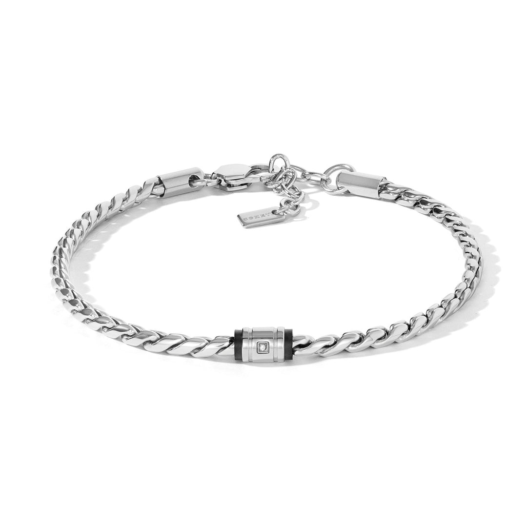 Comete stålarmbånd, sort PVD, hvid diamant UBR1320