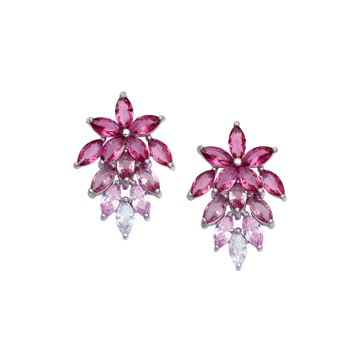 Comete örhängen i rosa degradé zirkoner 925‰ Silver ORA212