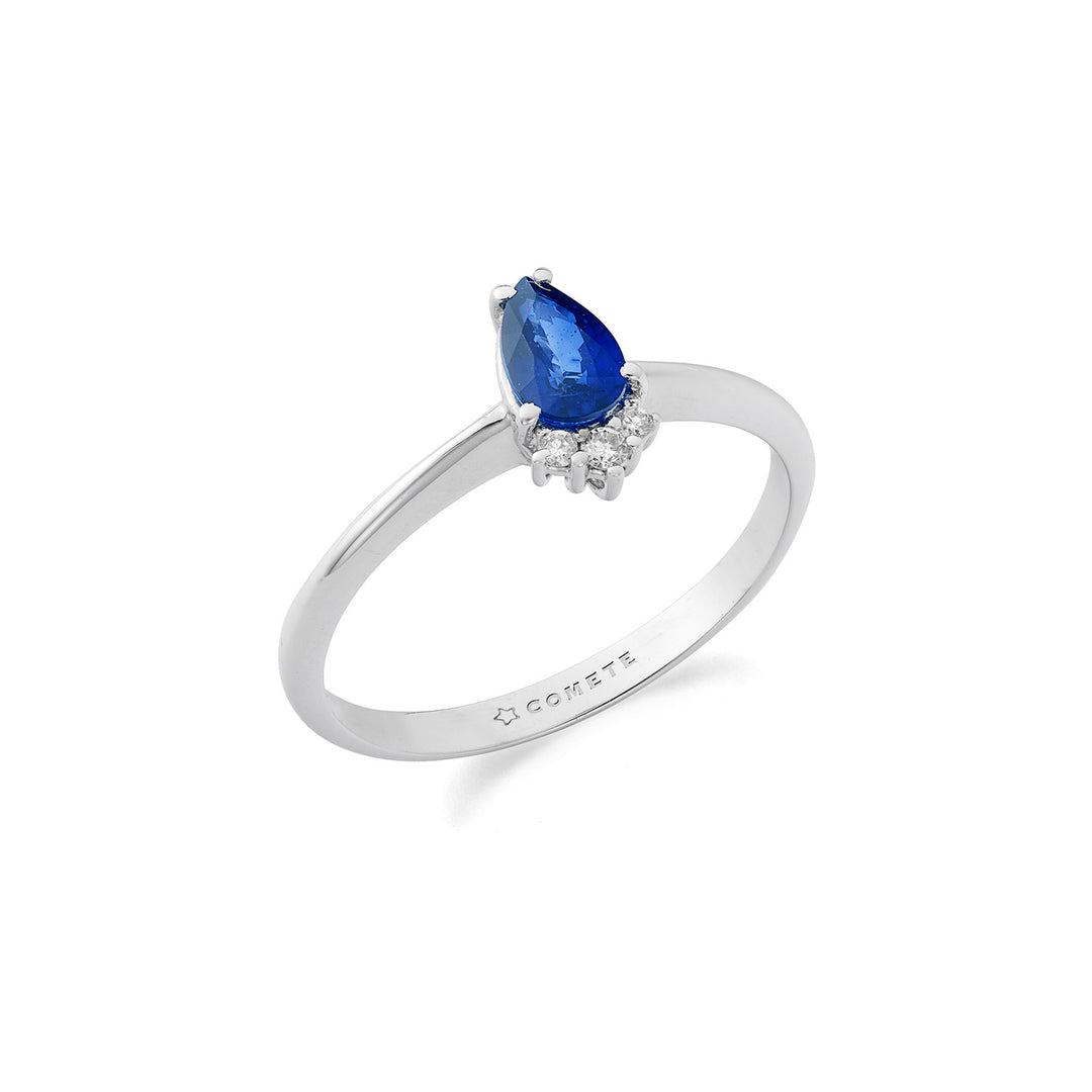 Comete Ring 750‰ guld, diamanter och safir droppar ANB2740