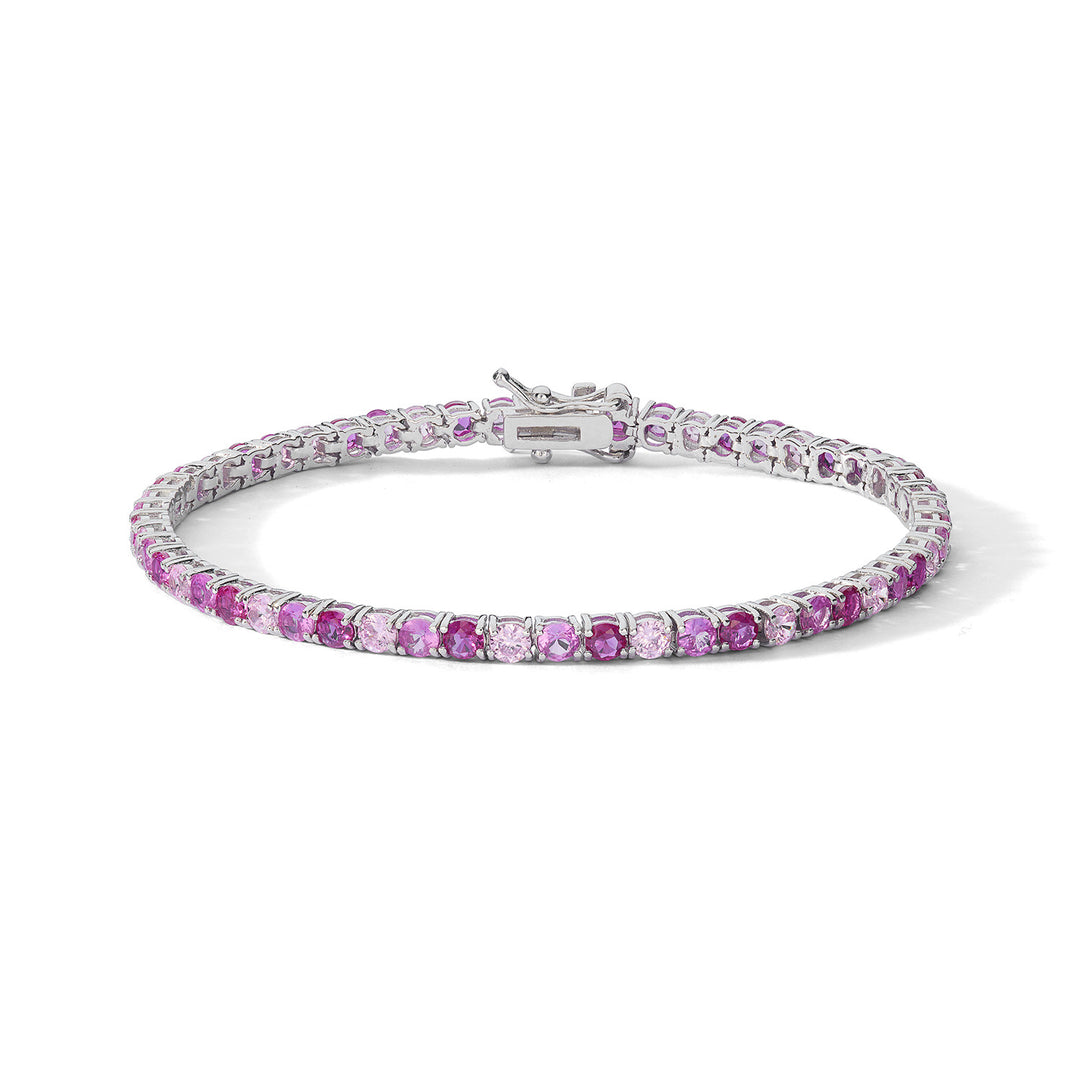 Comete Silver Bracelet with Ruby and Pink Zircons BRA268M16