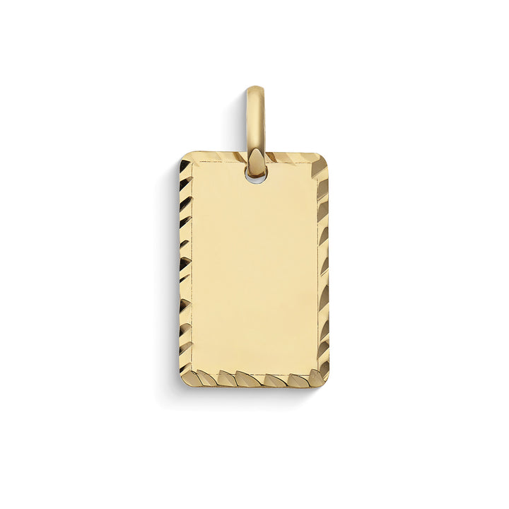 Comete Colgante rectangular personalizable en oro amarillo 375 ‰ KCOB003
