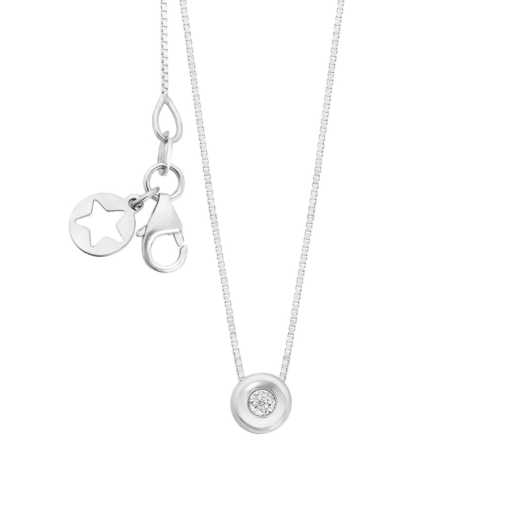 Colar Comete em ouro branco 375‰ com diamante branco KGLB1406
