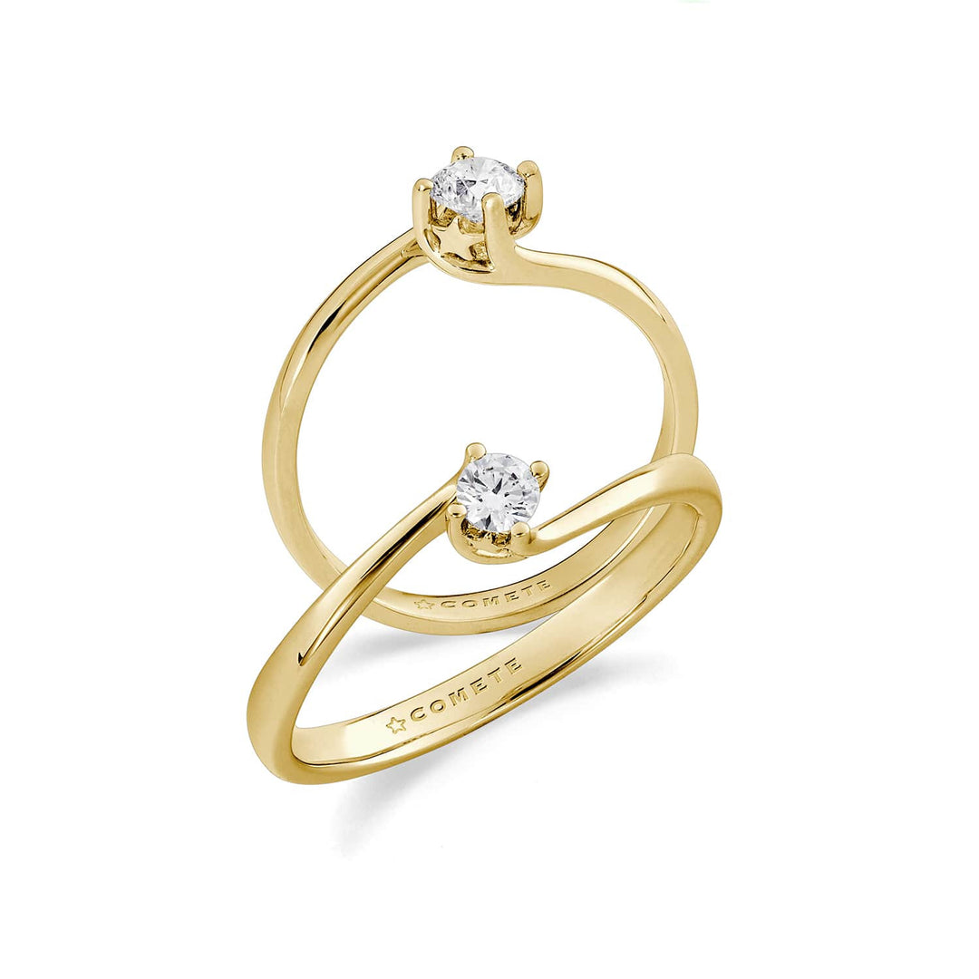 Anillo Comete en oro amarillo 750 ‰ con diamante blanco ANB2716G