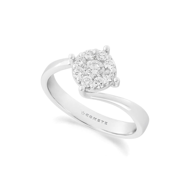Comete-ring in 750‰ witgoud en witte diamanten ANB2760
