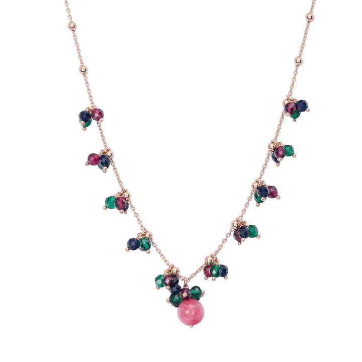 Comete Girocollo Argento 925‰ con Giada e pietre blu, rosse e verdi GLA272