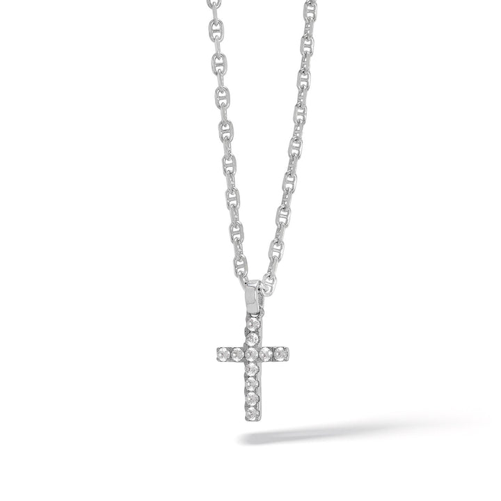 Náhrdelník Comete Silver Cross s bílými zirkony Small UGL727