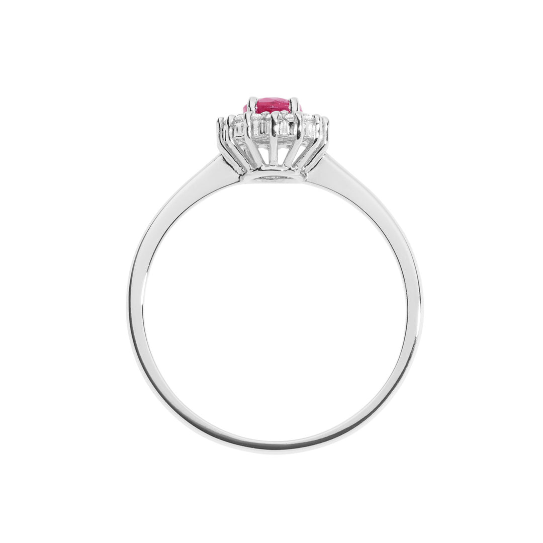 Comete Ring i guld, diamanter og oval rubin ANB 2573