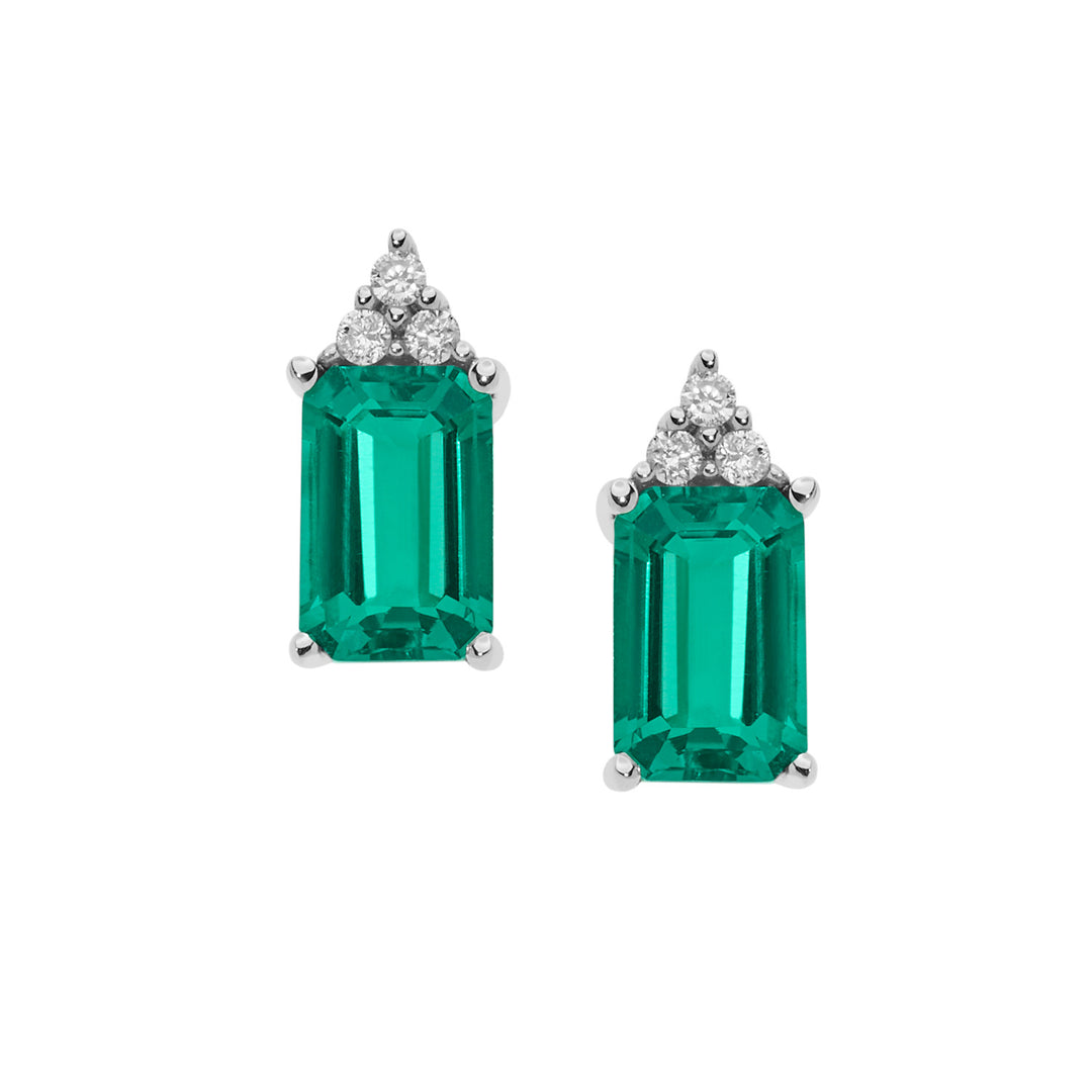 Comete-Ohrringe aus Gold, Diamanten und achteckigen Smaragden ORB909