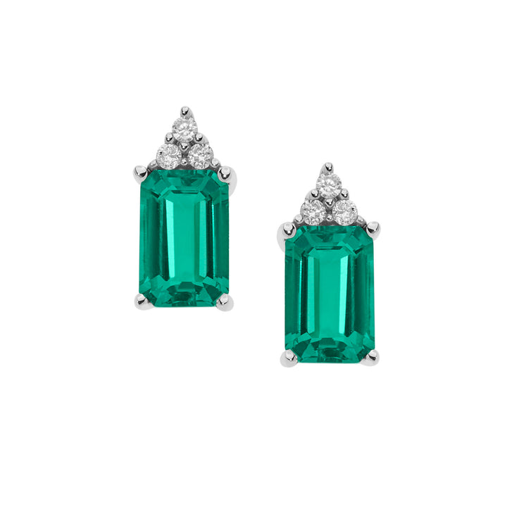 Comete-Ohrringe aus Gold, Diamanten und achteckigen Smaragden ORB909