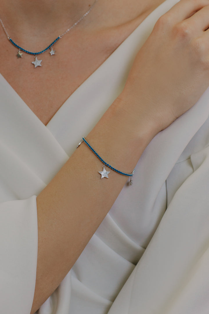 Comete Silver tenisový náramek Star BRA252