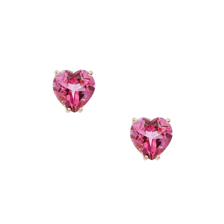 Comete Orecchini in Oro rosè e Topazio Rosa Cuore ORB1015