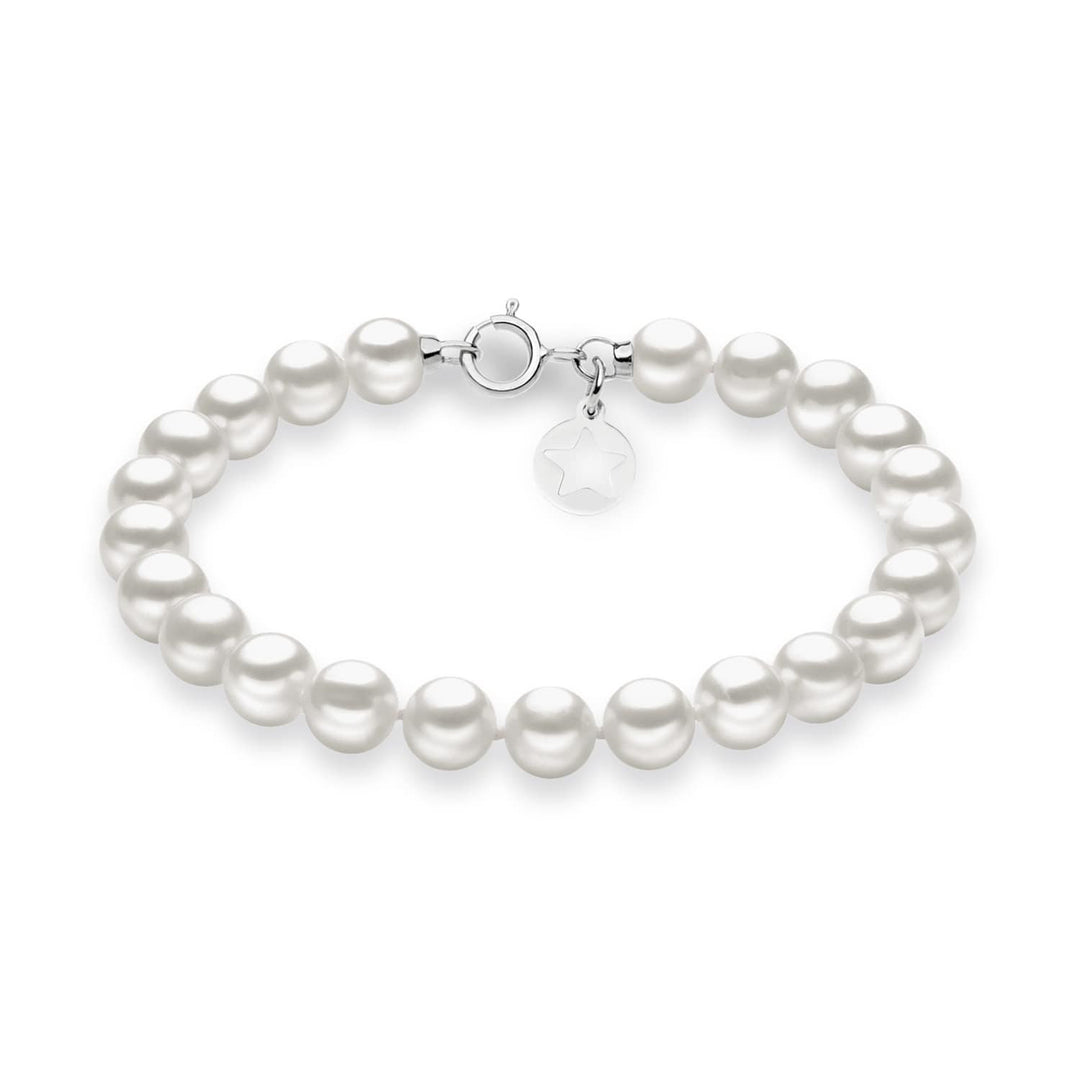 Comete Bracciale in Oro bianco 375‰, Perle e Charm Stella in Argento KBRQ112AM19