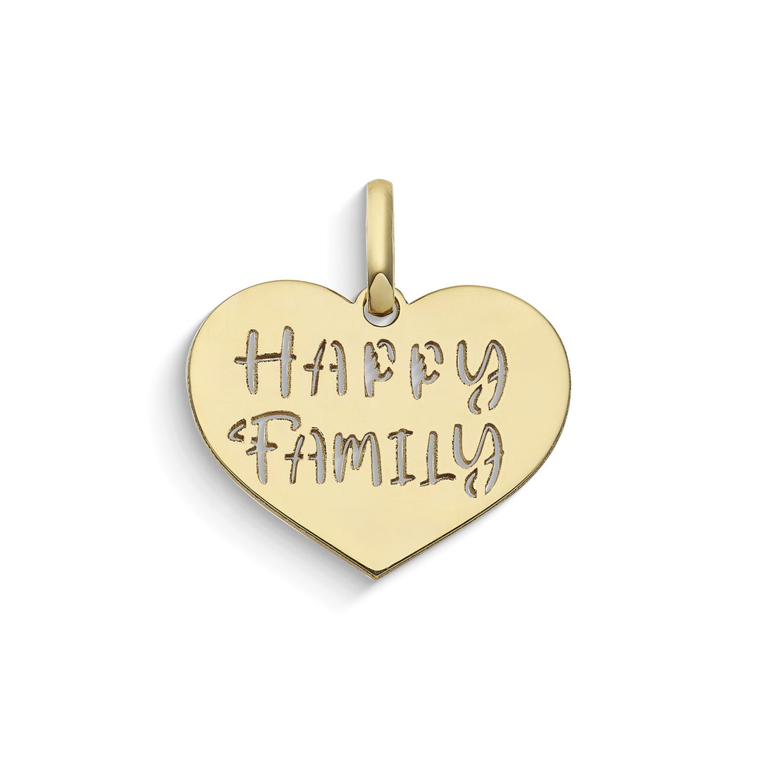 Colgante Comete Happy Family corazón en oro amarillo 375 ‰ KCOB012