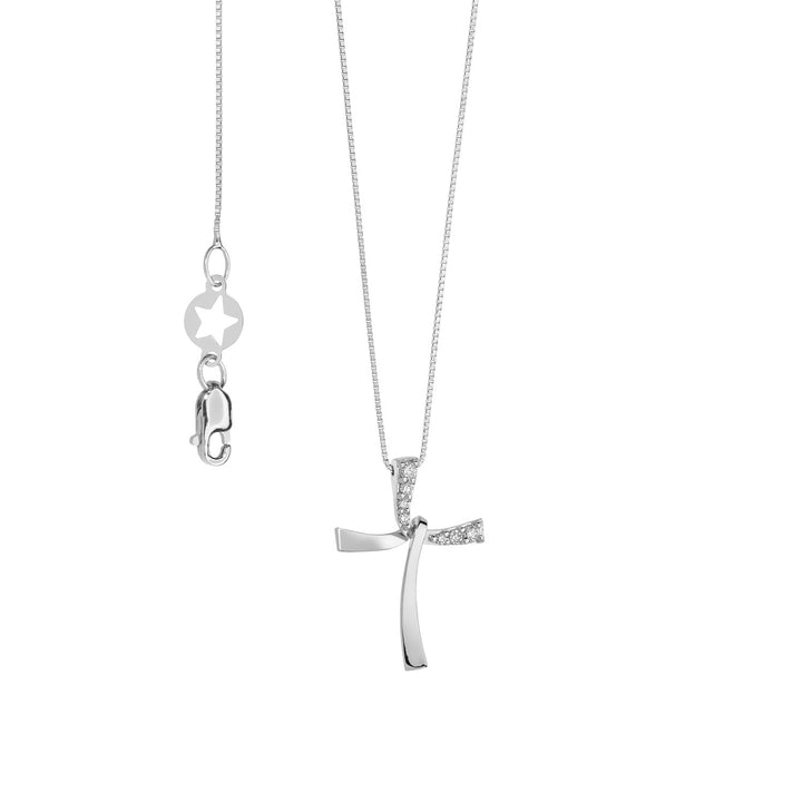Náhrdelník Comete Gold and Diamond Cross GLB1563