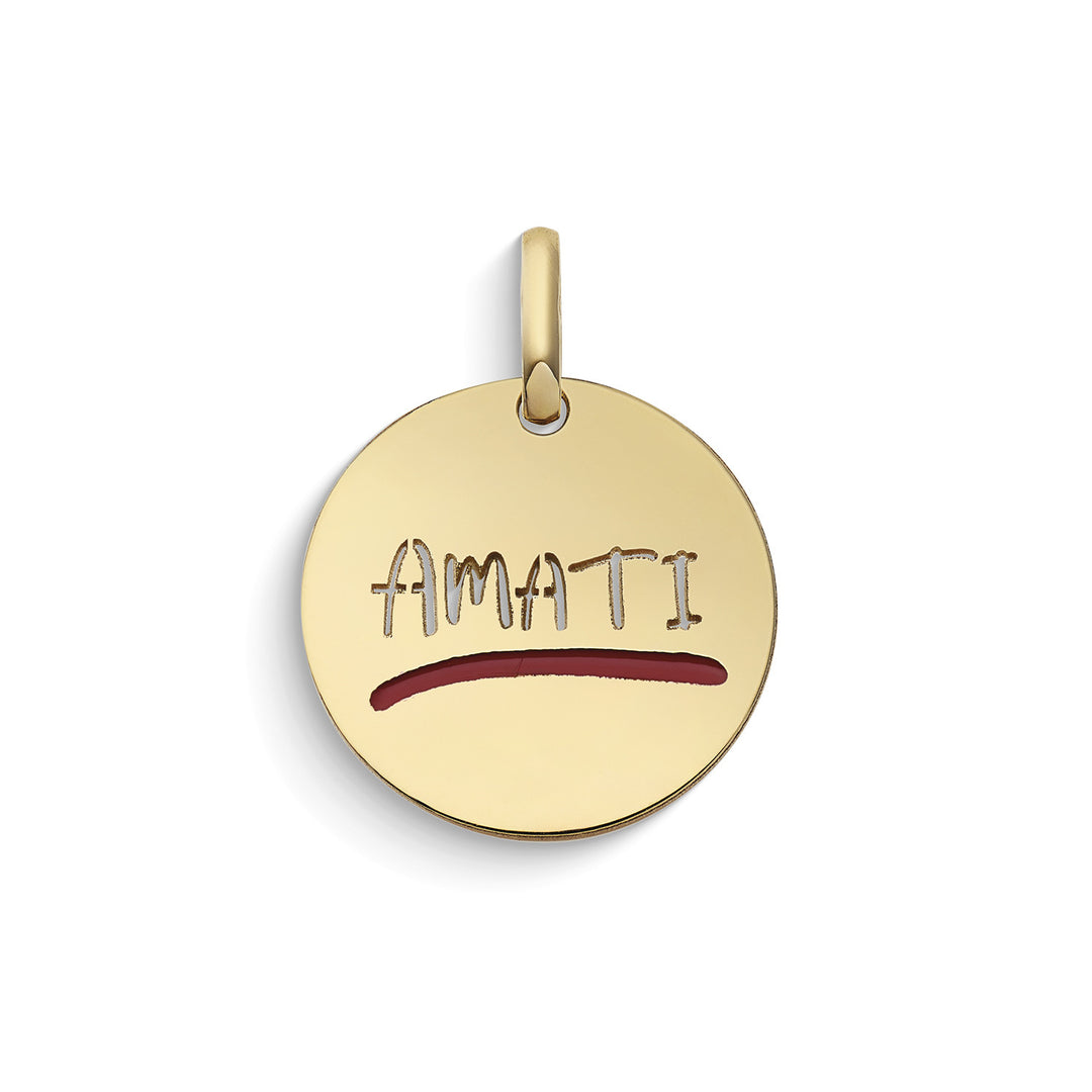 Runder Comete Amati-Anhänger aus 375‰ Gelbgold KCOB031