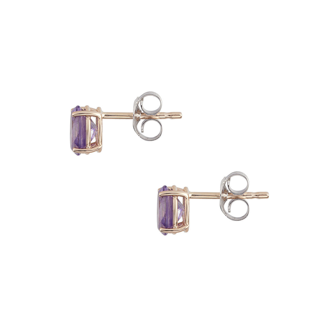 Comete Oval küpeler ‰ 750 pembe altın ve ametist ORB1111