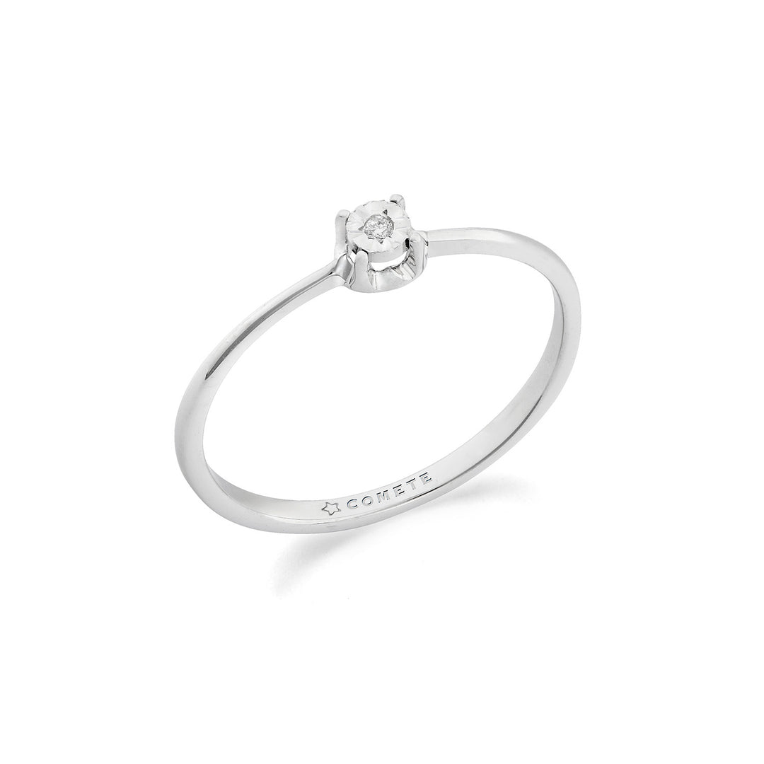 Comete Ring 375‰ gull og hvit diamant KANB1901