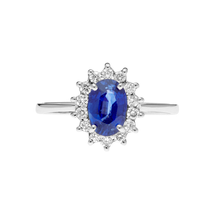 Comete Anello in Oro Diamanti e Zaffiro blu ovale ANB2569