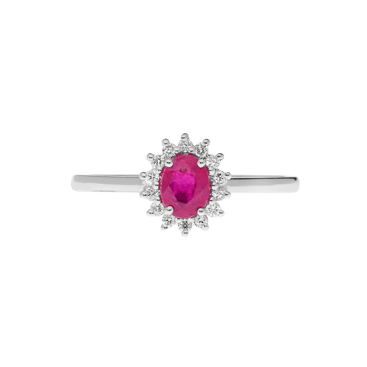 Comete Ring i guld, diamanter og oval rubin ANB 2573