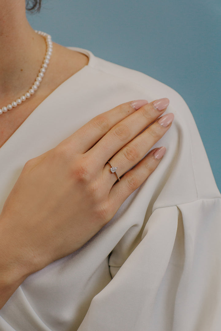 Comete Drop Ring i rosa guld med diamanter ANB2649