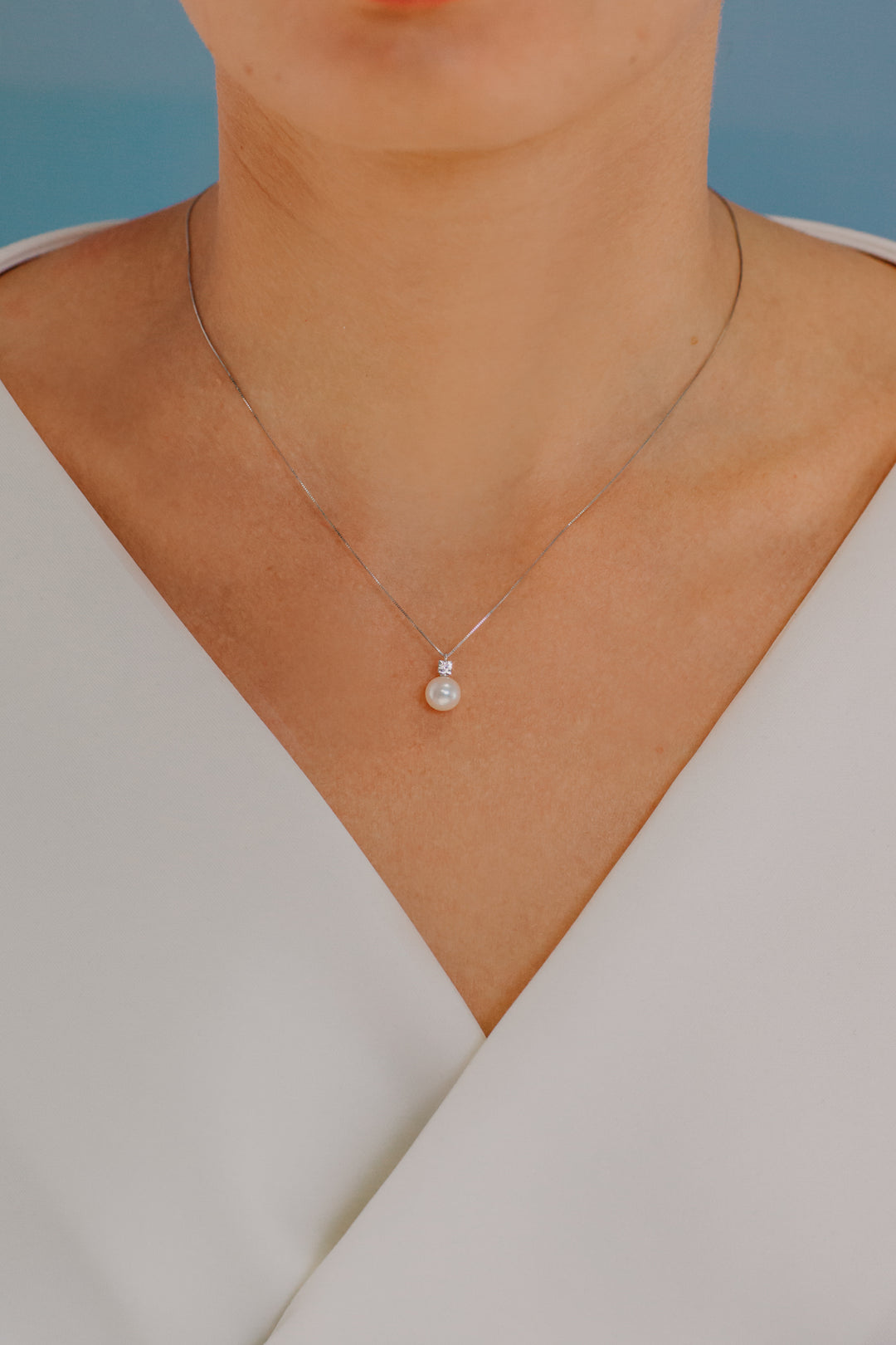 Comete Collana Punto luce Perla Oro e Diamante GLP566